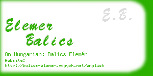elemer balics business card